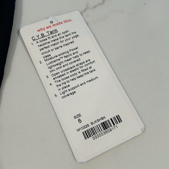 NWT Lululemon CYB Black Stripe Tank Top Sz 6 - Picture 3 of 5